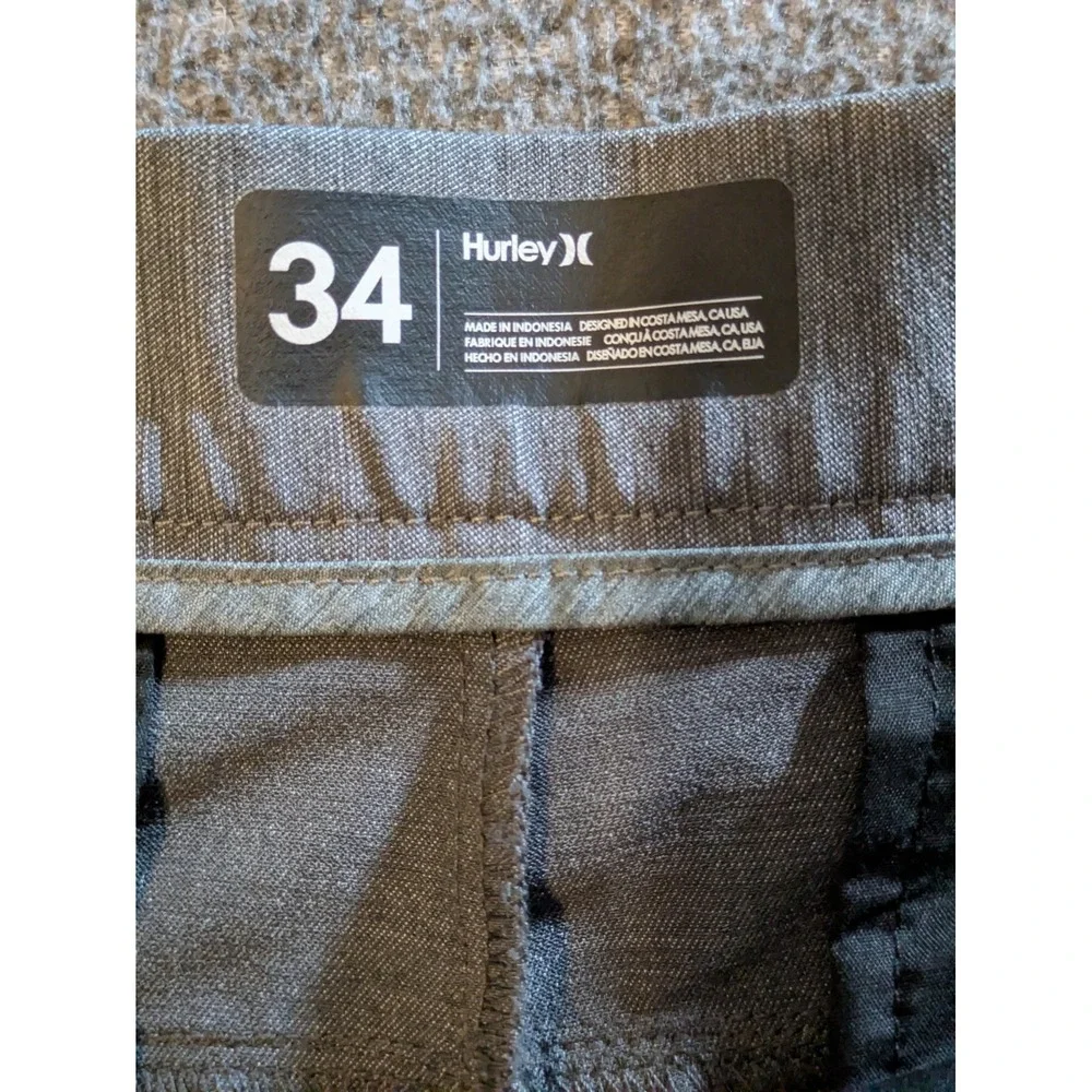 Hurley Shorts Mens Nike Dri-FIT Gray Chino Size 34 Performance Casual Golf